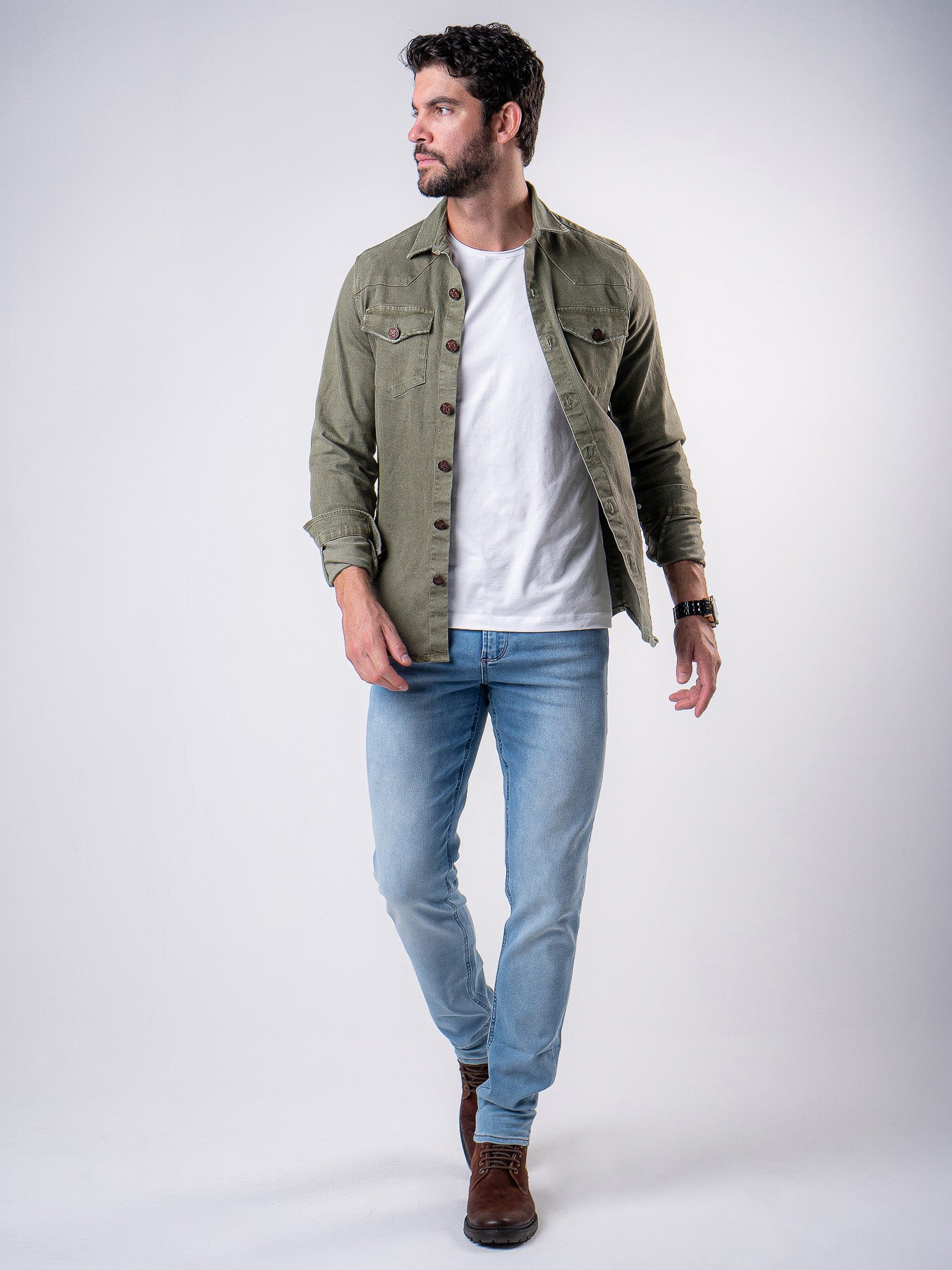 Jaqueta Overshirt MVCK Verde Militar Estonada