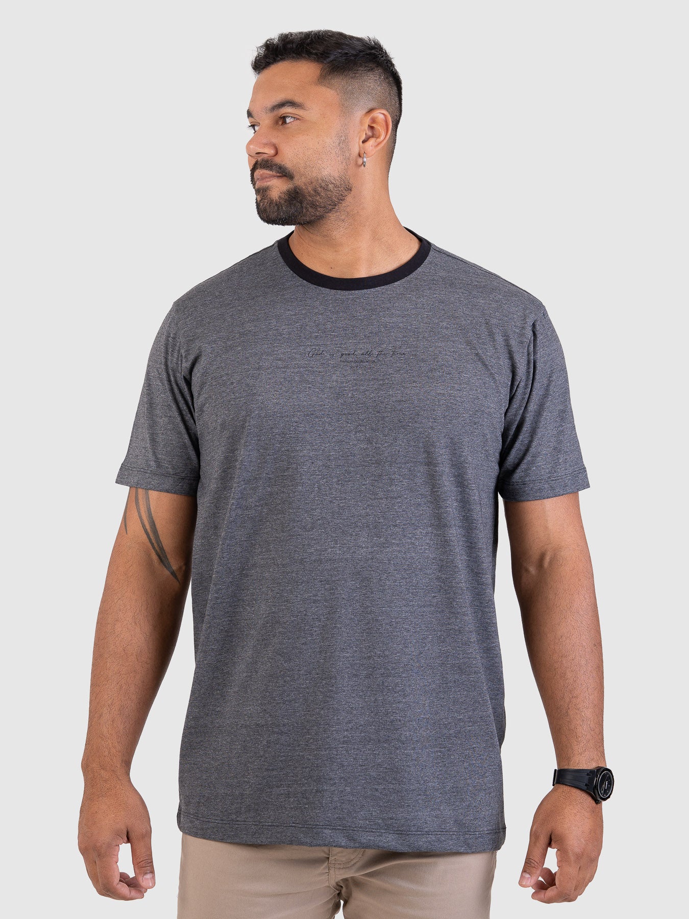 Camiseta Timeless Mescla e Preto MVCK