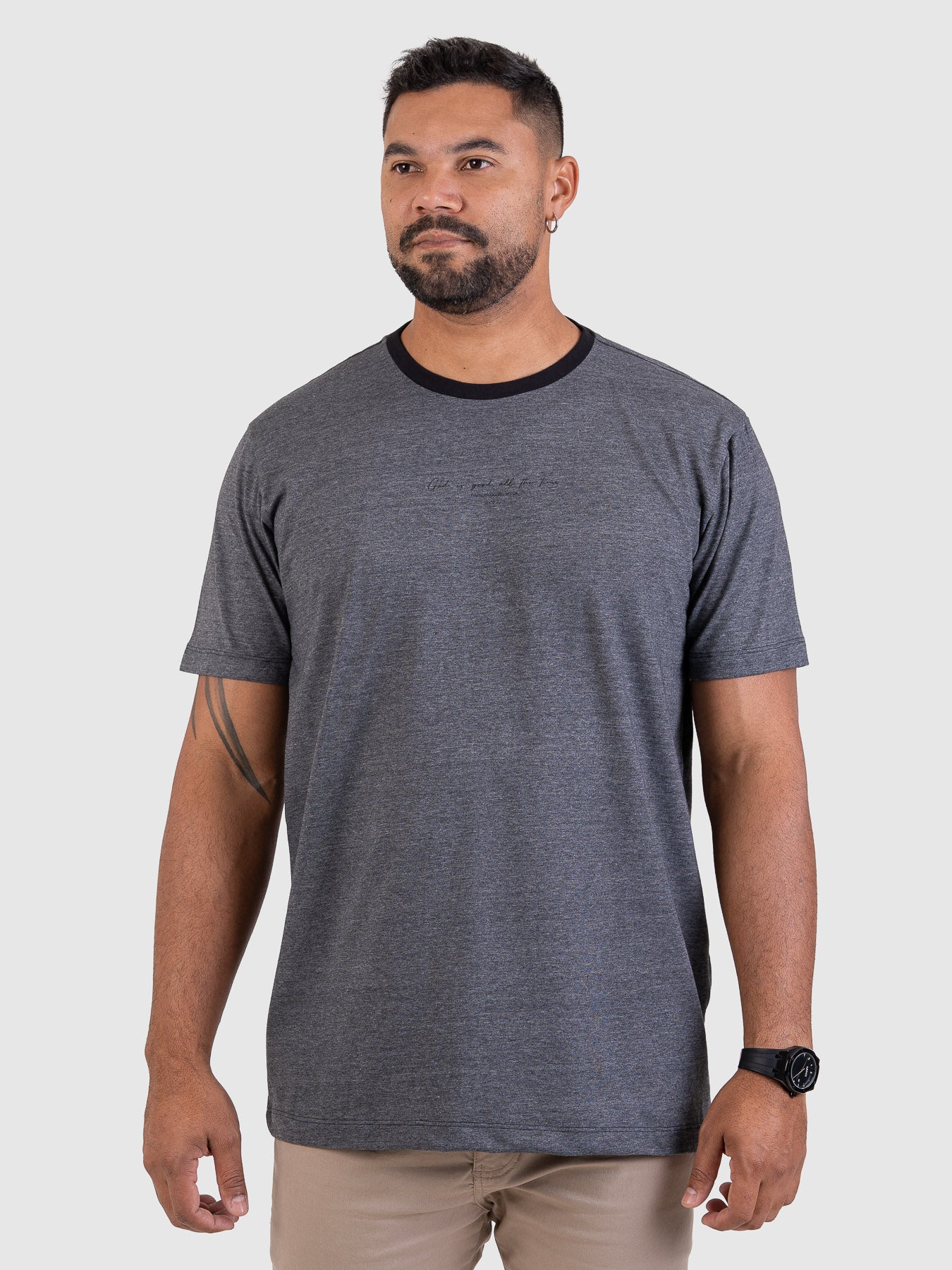 Camiseta Timeless Mescla e Preto MVCK
