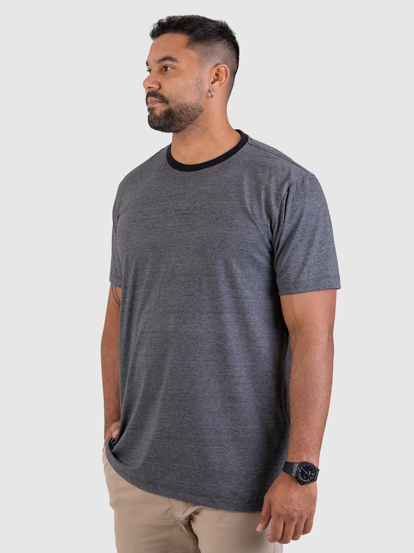 Camiseta Timeless Mescla e Preto MVCK