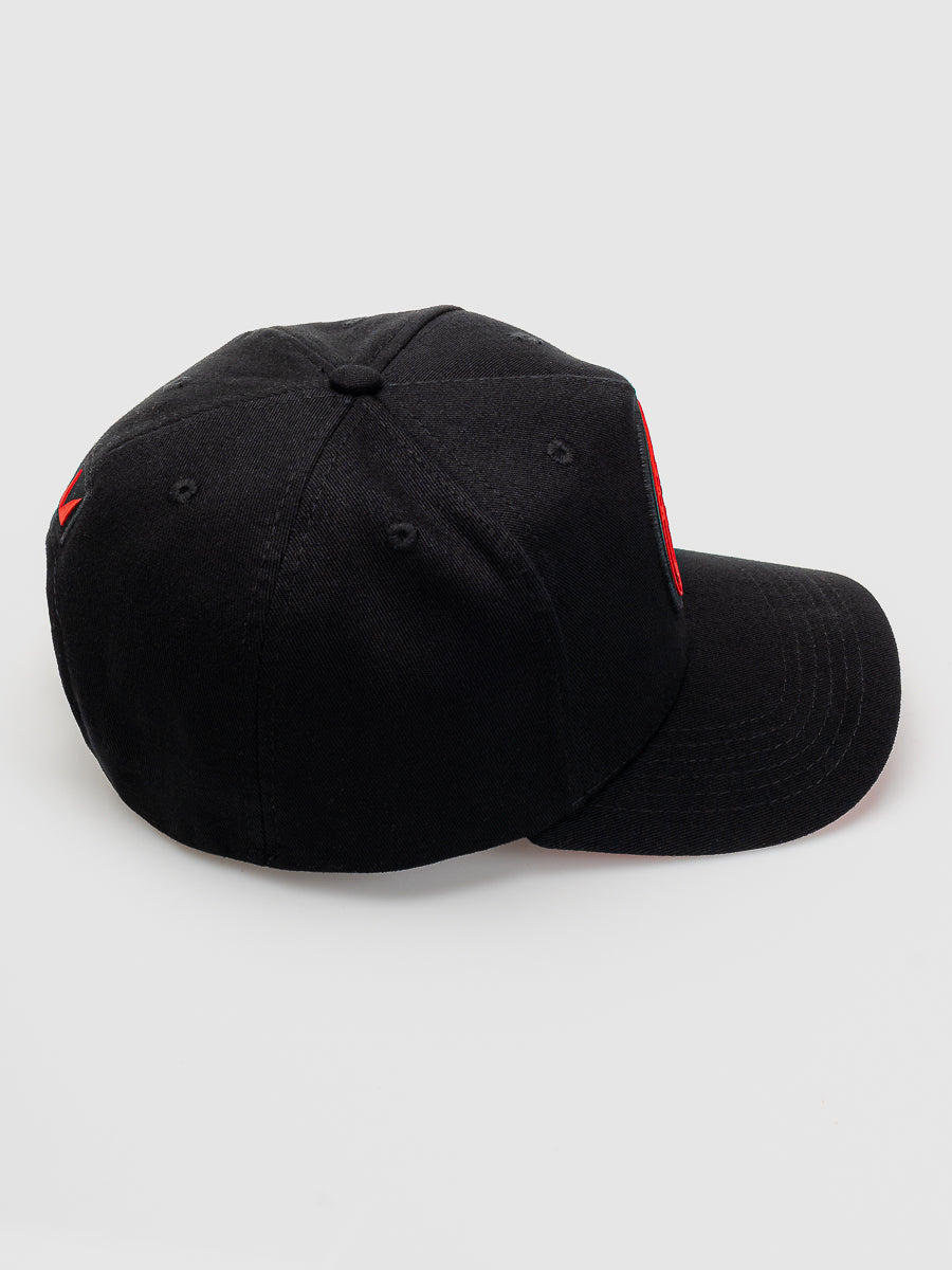 Boné Trucker Brasão Preto e Vermelho MVCK