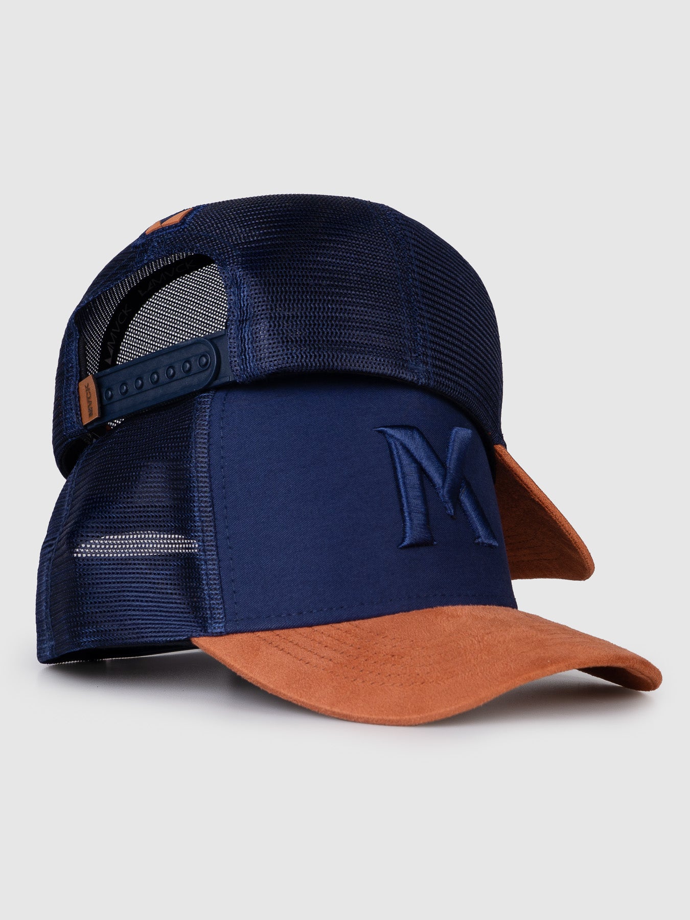 Boné Trucker Maverick Azul Aba Caramelo MVCK