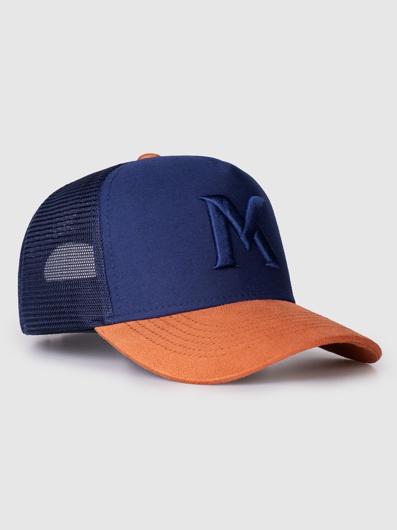 Boné Trucker Maverick Azul Aba Caramelo MVCK