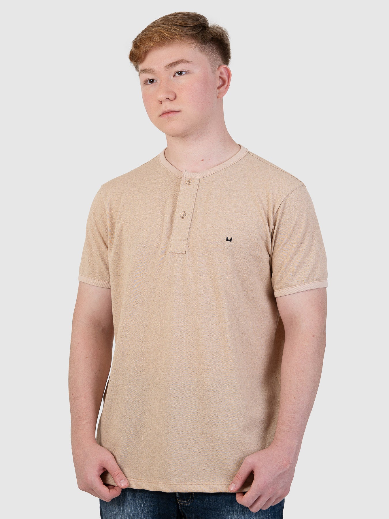 Camiseta Masculina Henley Bege MVCK