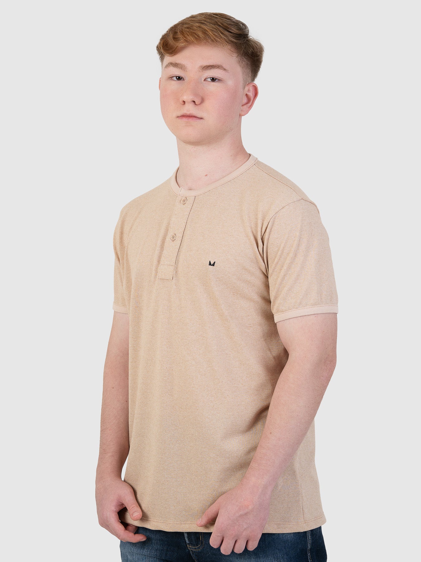 Camiseta Masculina Henley Bege MVCK