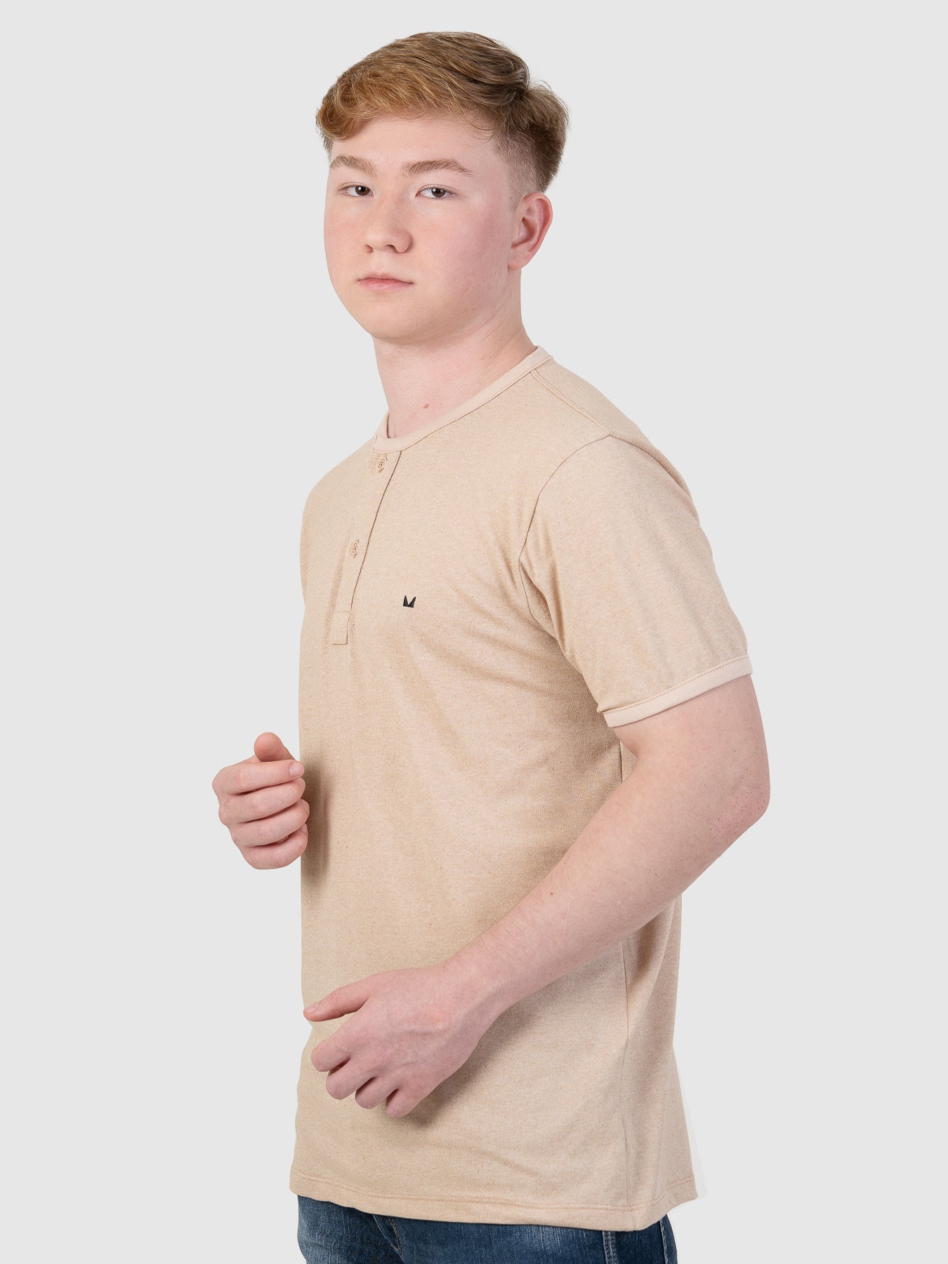 Camiseta Masculina Henley Bege MVCK
