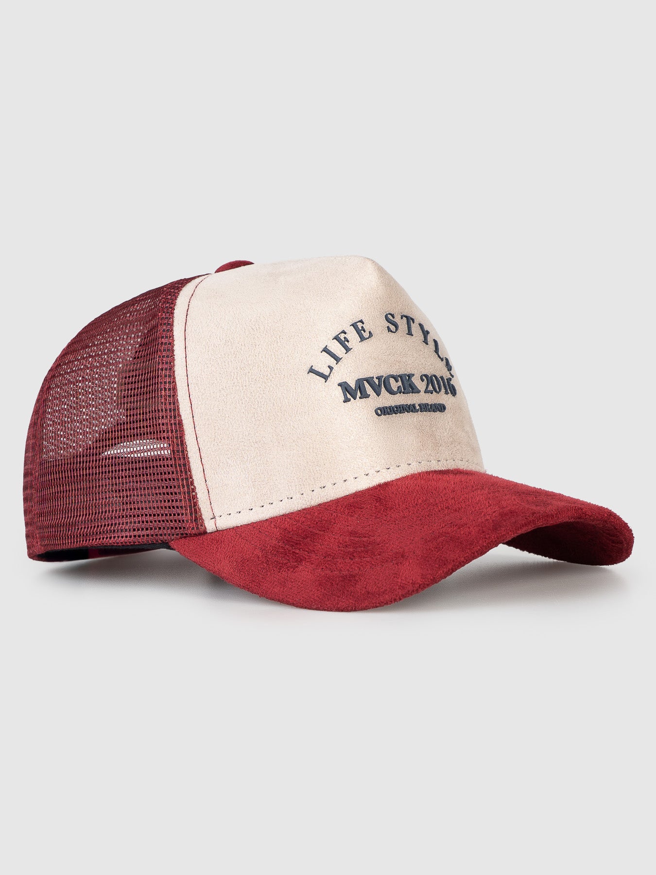Boné Trucker Colorado Vinho e Bege Camurça MVCK
