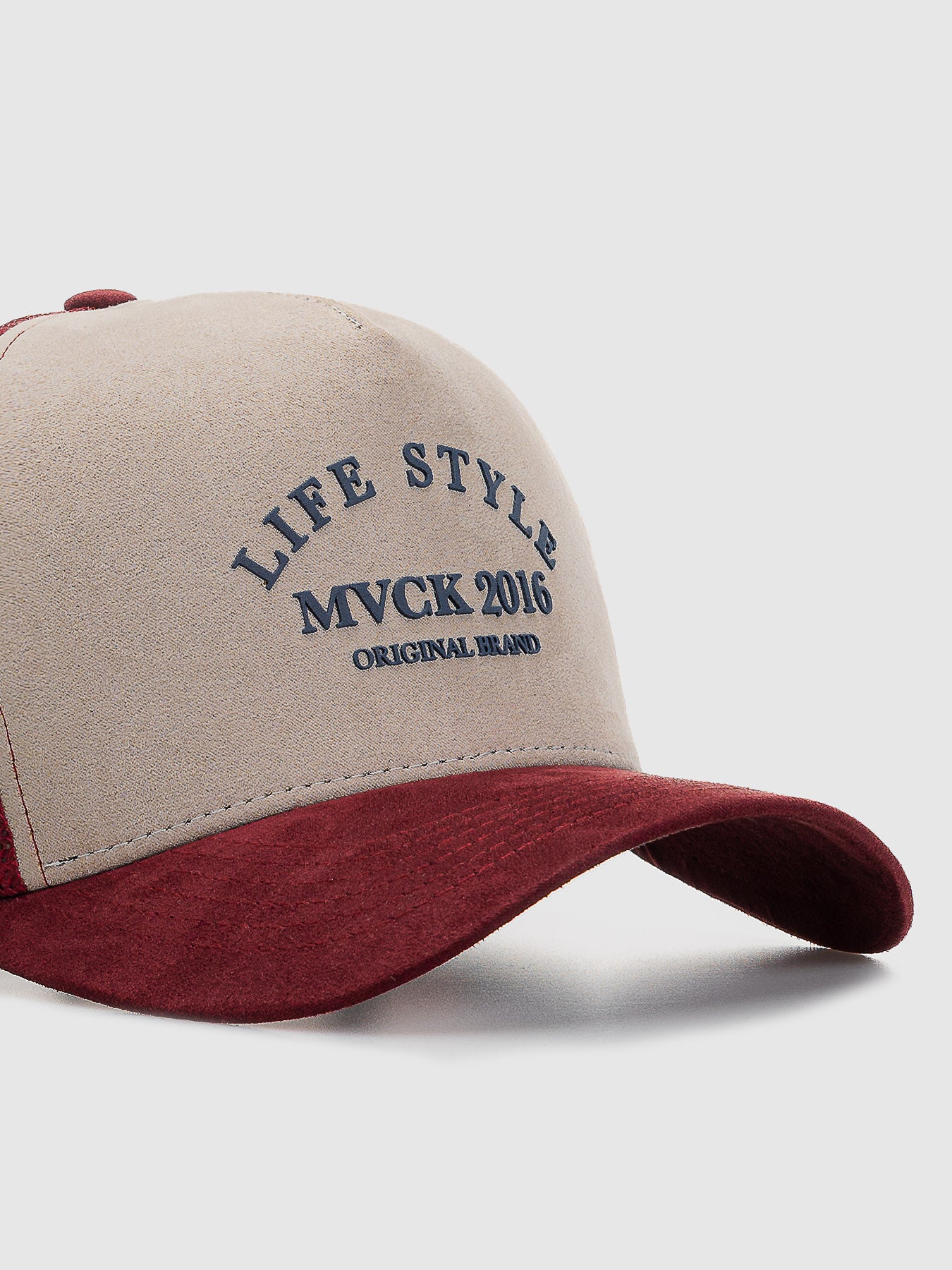Boné Trucker Colorado Vinho e Bege Camurça MVCK