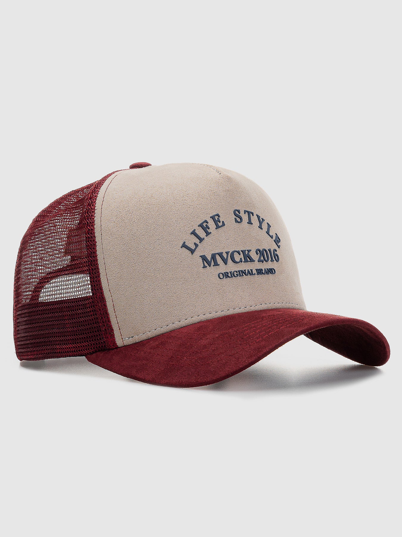 Boné Trucker Colorado Vinho e Bege Camurça MVCK
