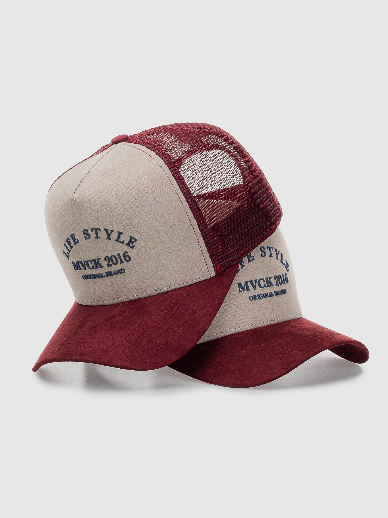 Boné Trucker Colorado Vinho e Bege Camurça MVCK