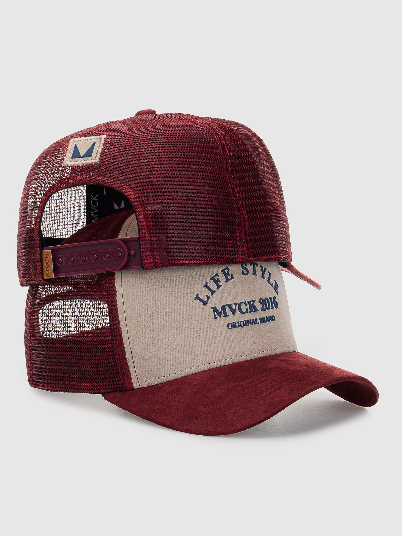 Boné Trucker Colorado Vinho e Bege Camurça MVCK